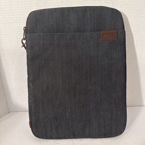 Incase Vertical Sleeve Laptop Case Approx 14"X10.5" Blue Denim Orange Interior‎